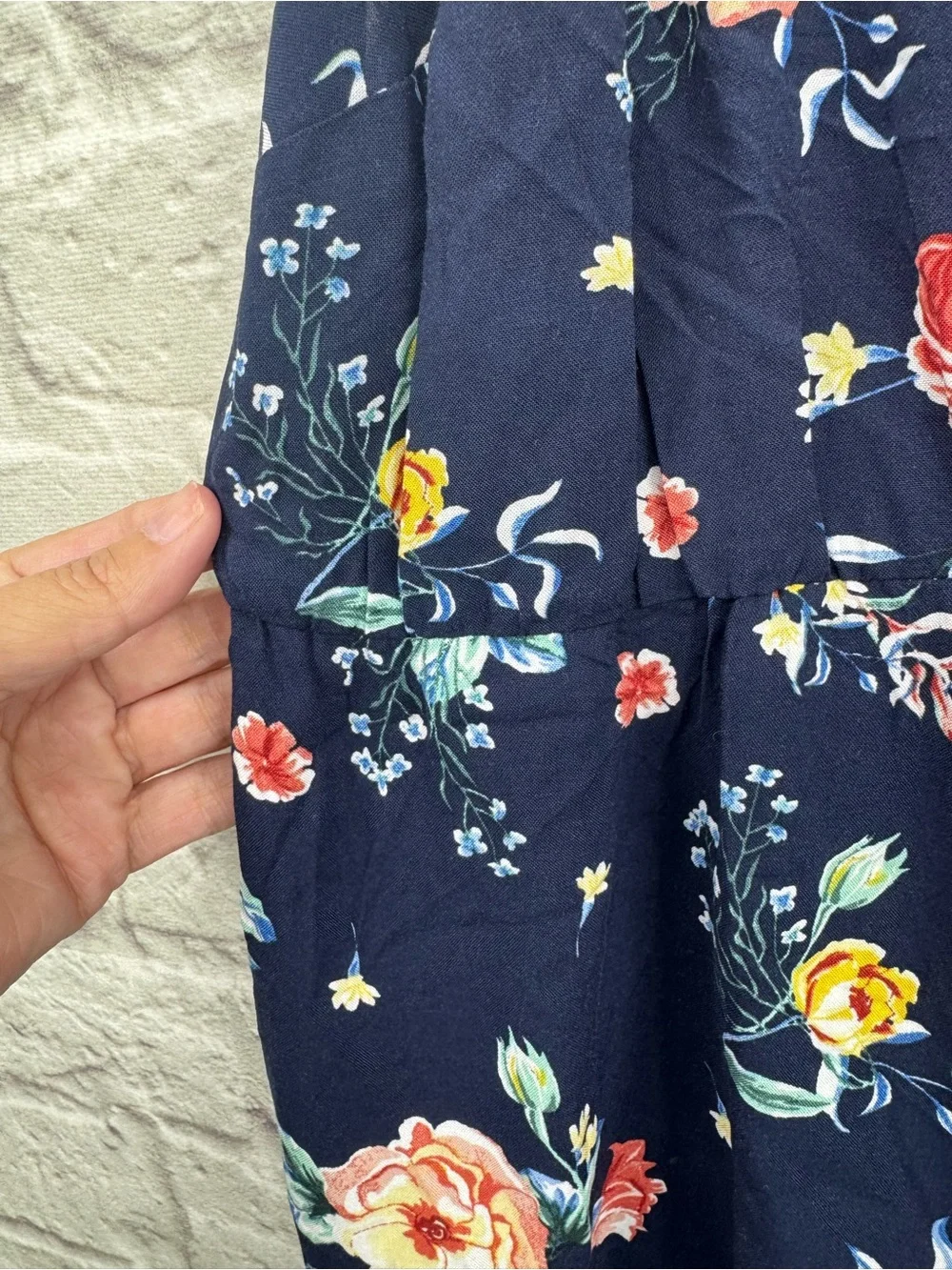 Torrid Floral Babydoll Tunic Tank Top Navy Blue Sleeveless Rayon Blouse 3X NWT